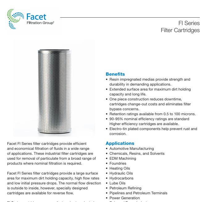 FI Series  Filter Cartridges，FI-209